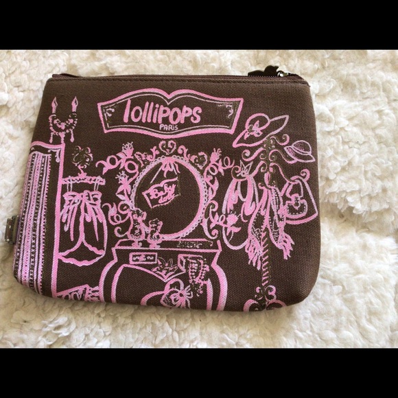 Lollipops Paris Clutch Accessory Top Zip Beaded and Sequin Pouch - Picture 2 of 9